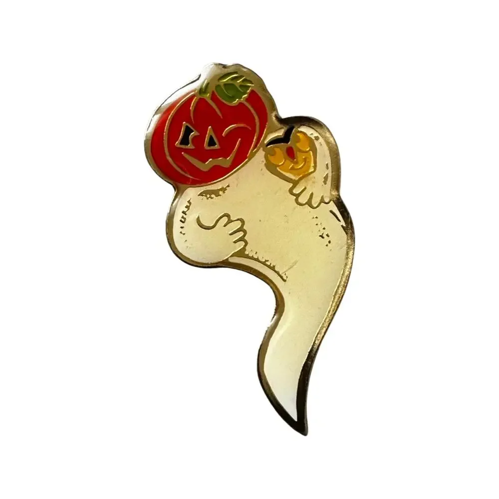 Vintage Jack-o-lantern Ghost Brooch